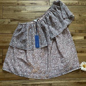 NWT Rebecca Minkoff One Shoulder Ruffle Floral‎ Blo
